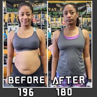 Before And After Body Fit Of Woman At Gym